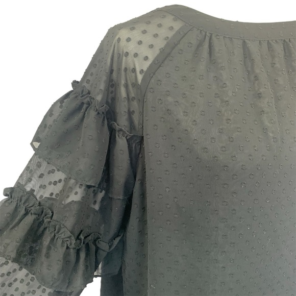 Ann Taylor LS Top Sheer Tiered Sleeves Ruffle Renaissance Fairy Grung Festival M - Picture 7 of 13